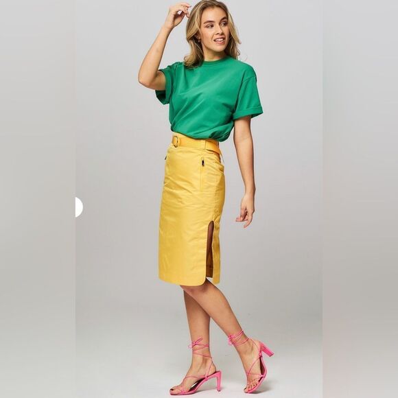 Remain Birger Christensen moi pencil  skirt cream gold yellow - Picture 4 of 12